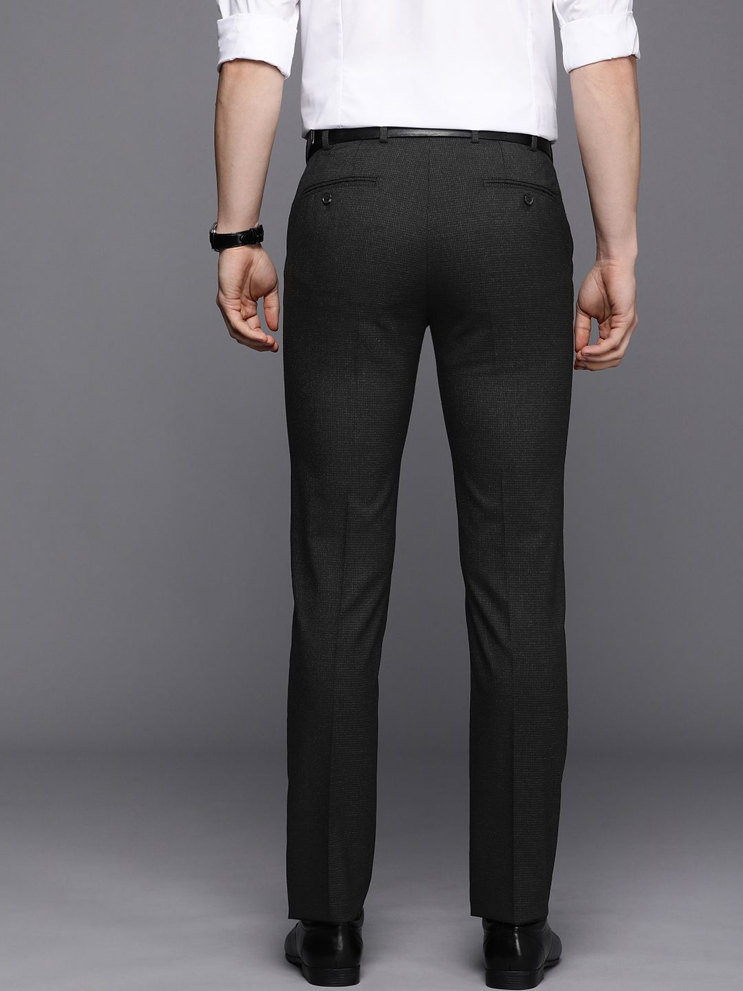 Raymond Men Checked Slim Fit Formal Trousers