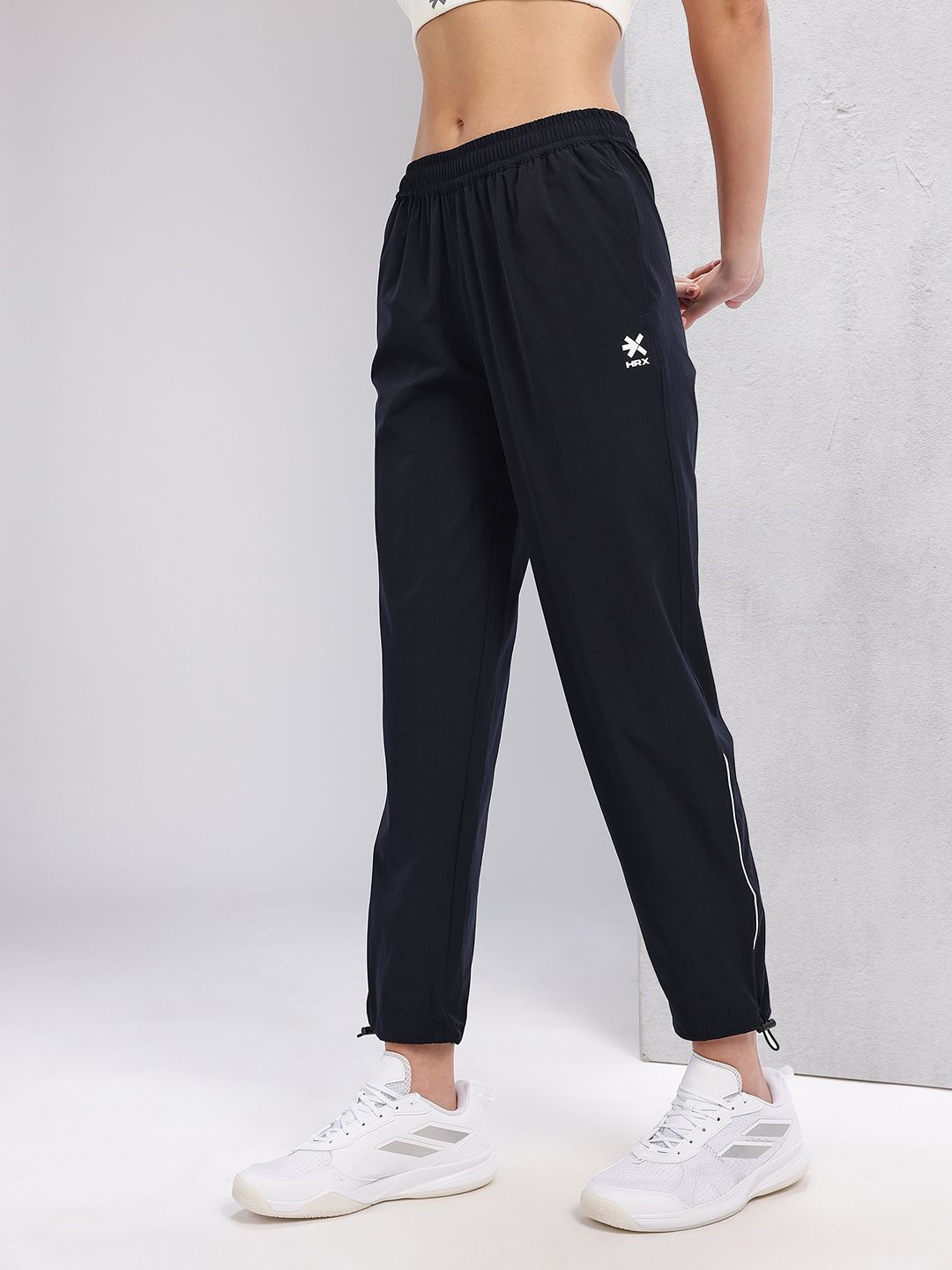 HRX by Hrithik Roshan Women Mid-Rise Rapid-Dry Training Track Pants with Toggle Hem