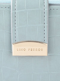 Lino Perros Women Blue Croc Textured Two Fold Wallet
