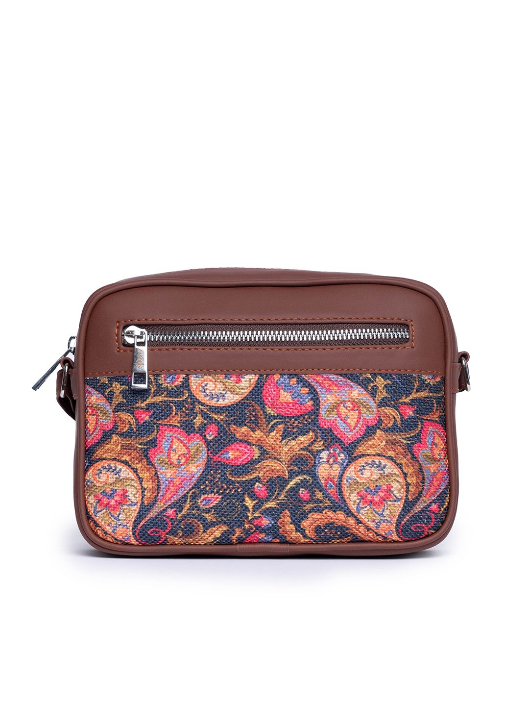 ZOUK Women Multicoloured Ethnic Motifs Printed Structured Sling Bag