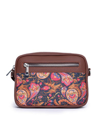 ZOUK Women Multicoloured Ethnic Motifs Printed Structured Sling Bag