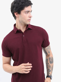 HIGHLANDER Men Popcorn Structured Regular Fit T-shirt