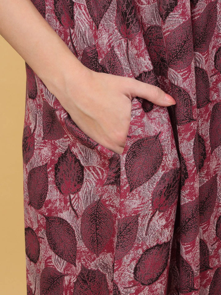 Sweet Dreams Printed Maxi Nightdress OCW-3716 PURPLE