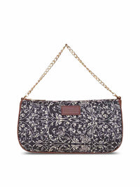 ZOUK Ethnic Motifs Printed Structured Baguette Bag Handbags