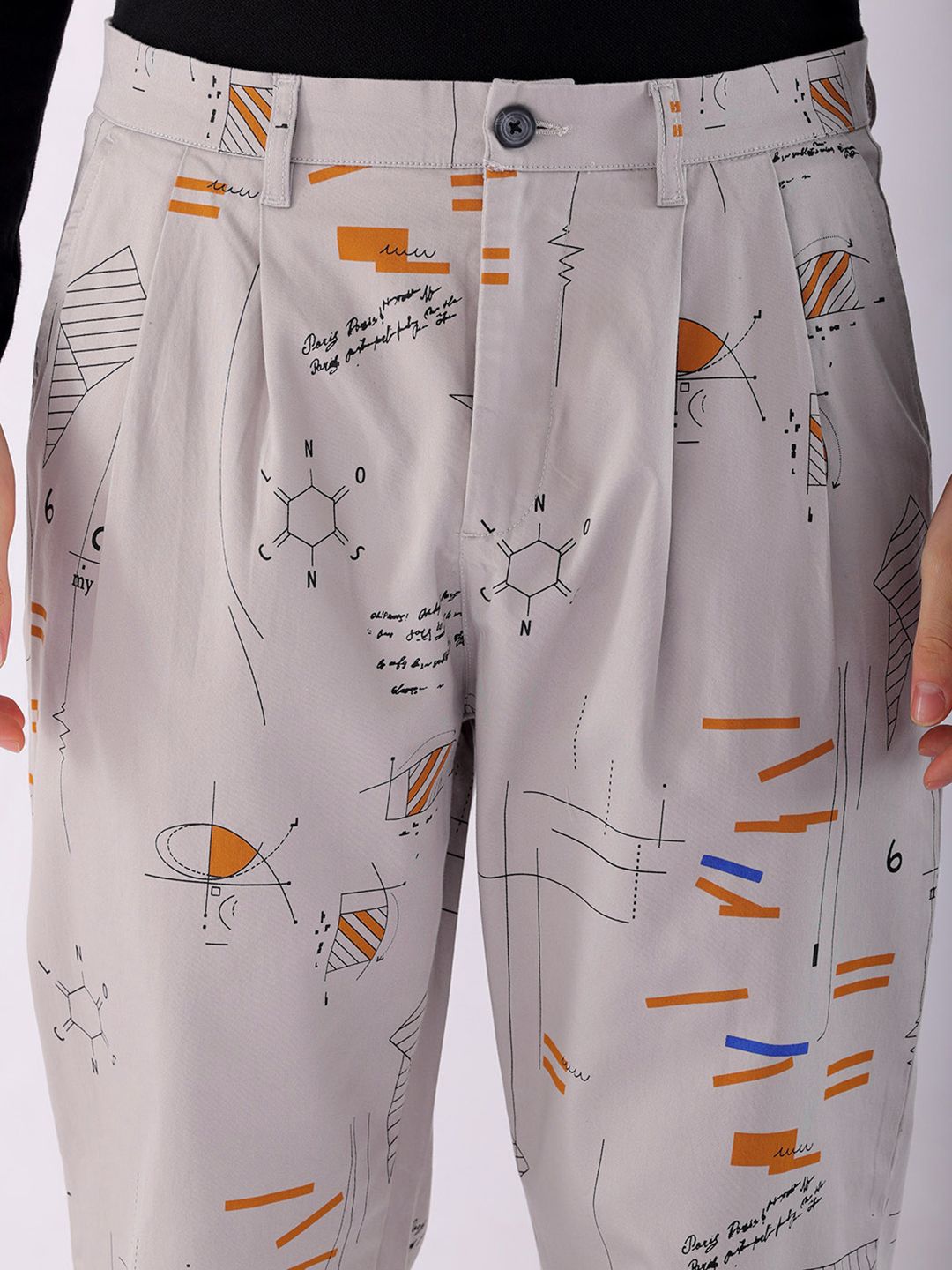 The Indian Garage Co Abstract Printed Cotton Loose Fit Trouser