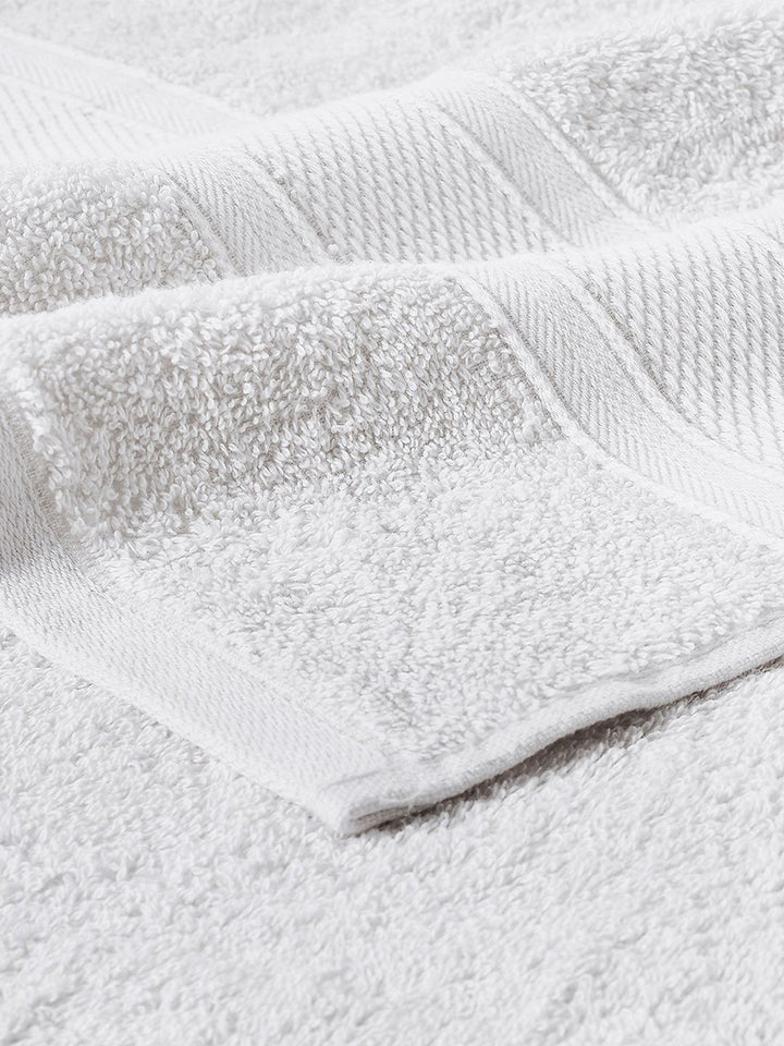 MYTRIDENT White Solid 500 GSM Pure Cotton Soft  Plush Bath Towel
