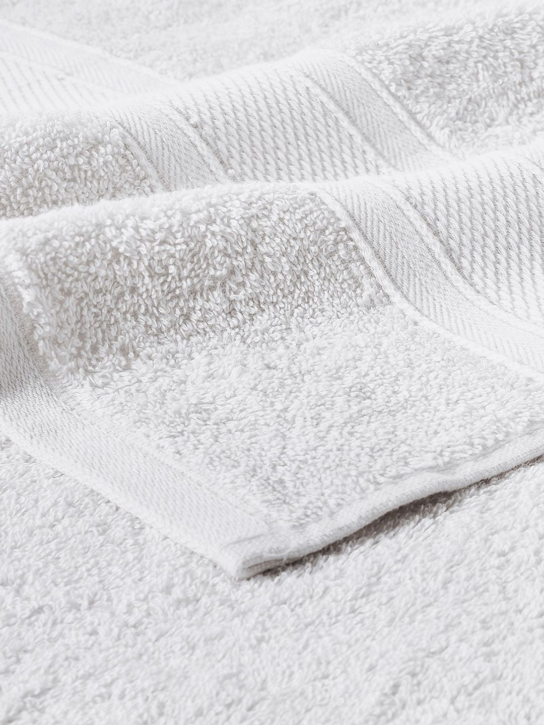 MYTRIDENT White Solid 500 GSM Pure Cotton Soft  Plush Bath Towel