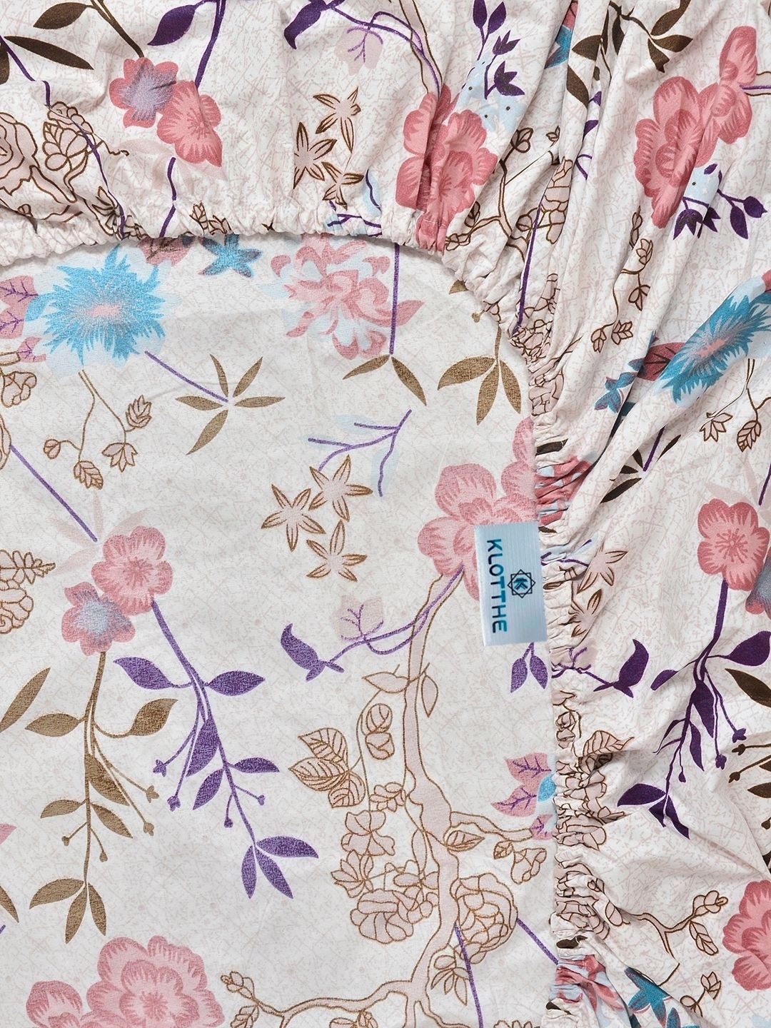 Moda Rapido X KLOTTHE Multicoloured Floral 300 TC King Bedsheet with 2 Pillow Covers