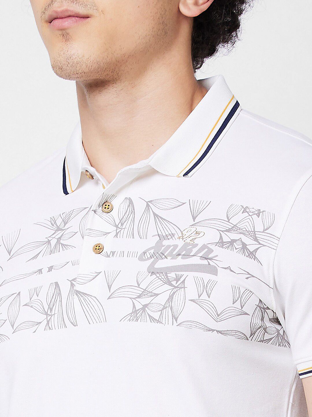SPYKAR Self Design Polo Collar Cotton Slim Fit T-shirt