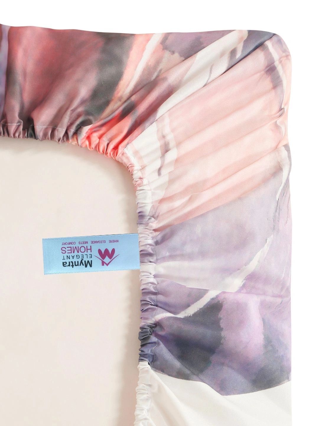 Myntra Elegant Homes White & Pink Floral 400 TC King Bedsheet with 2 Pillow Covers
