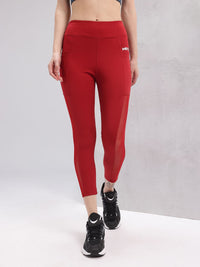 HRX by Hrithik Roshan Women Brand Logo Detail Mesh Rapid-Dry Cropped Training Tights