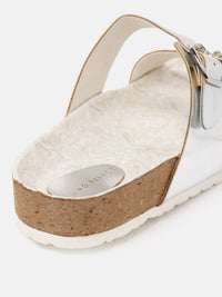 Lino Perros Women Open Toe Flats with Buckle Detail