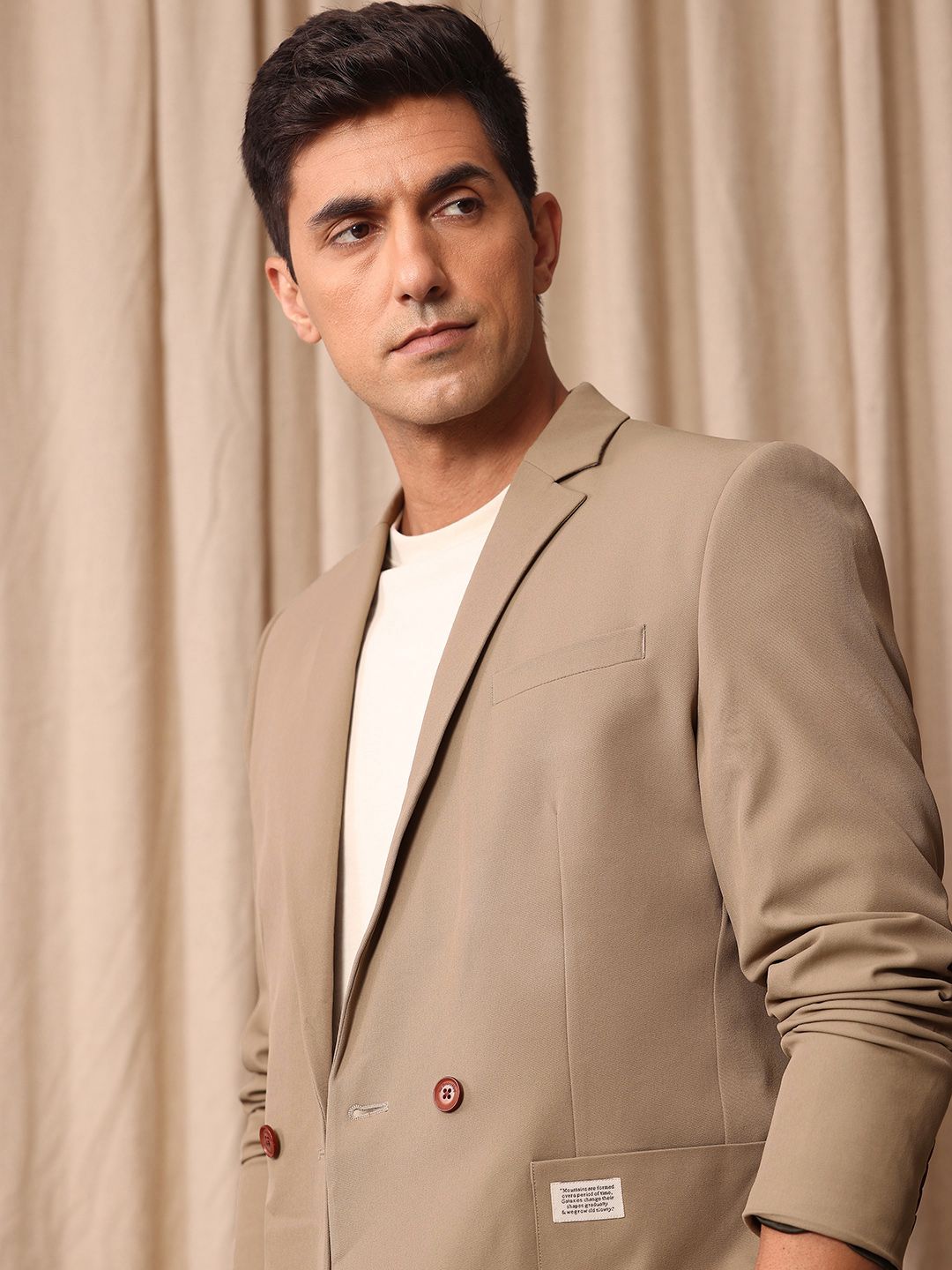 Mr Bowerbird Tailored Fit Double Breasted Casual Blazer