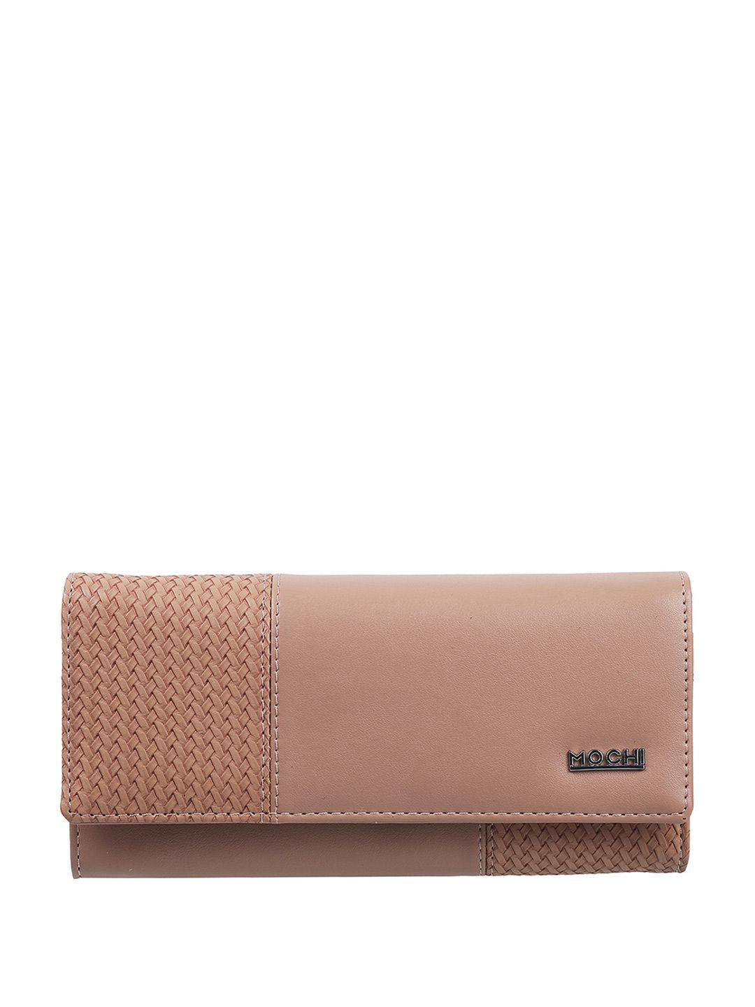 Mochi Peach-Coloured Textured Purse Clutch