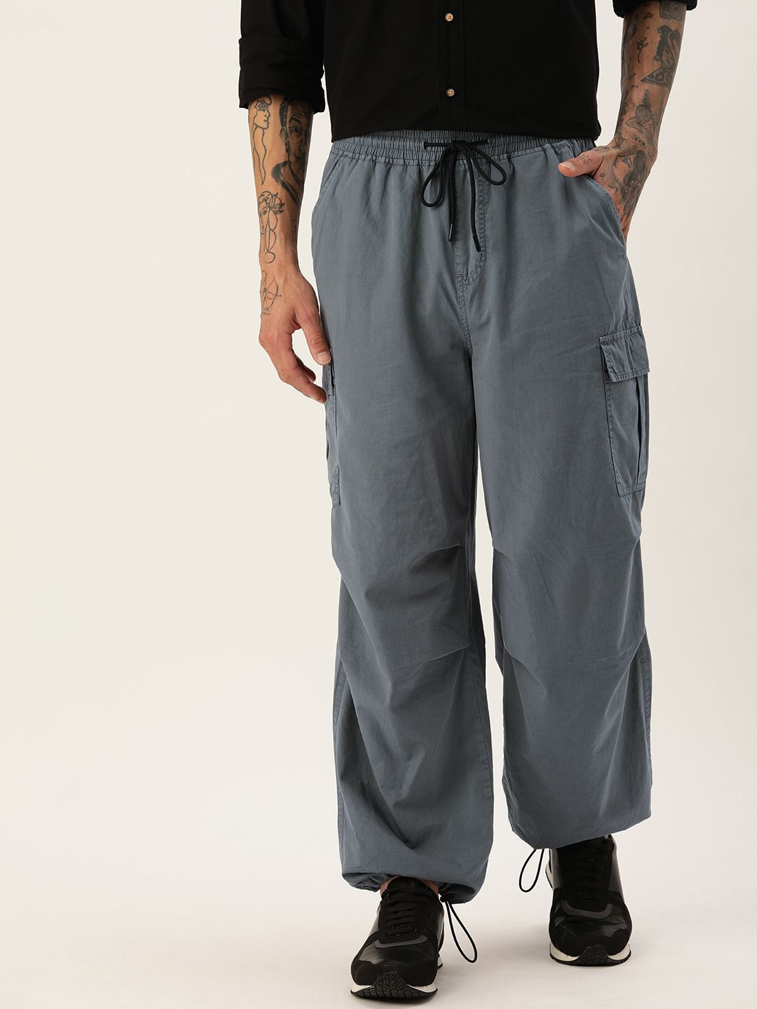 Bene Kleed Parachute Fit Pure Cotton Cargo Trousers