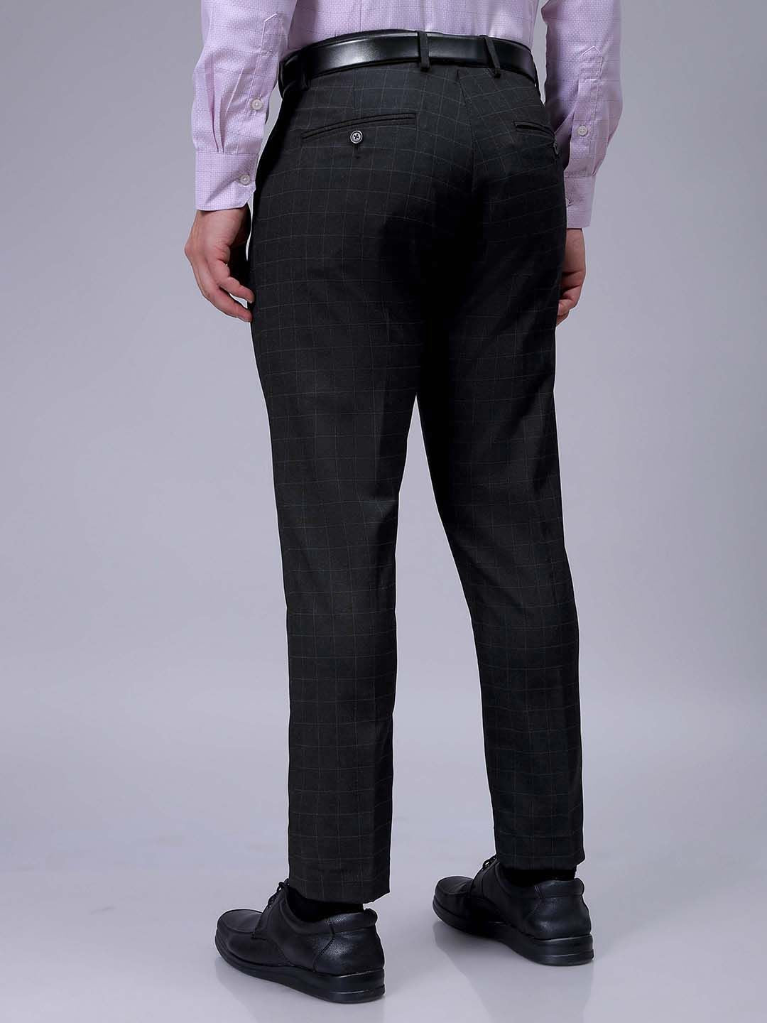 The Indian Garage Co. X Luxe Men Checked Slim Fit Trousers