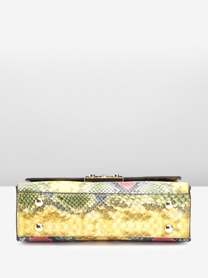 Lino Perros Snake Skin Textured Structured Sling Bag