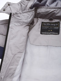 The Indian Garage Co Men Colourblock Puffer Jacket with Detachable Hood