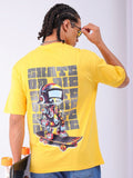 The Indian Garage Co Men Back Printed Boxy Oversized Round Neck T-shirt