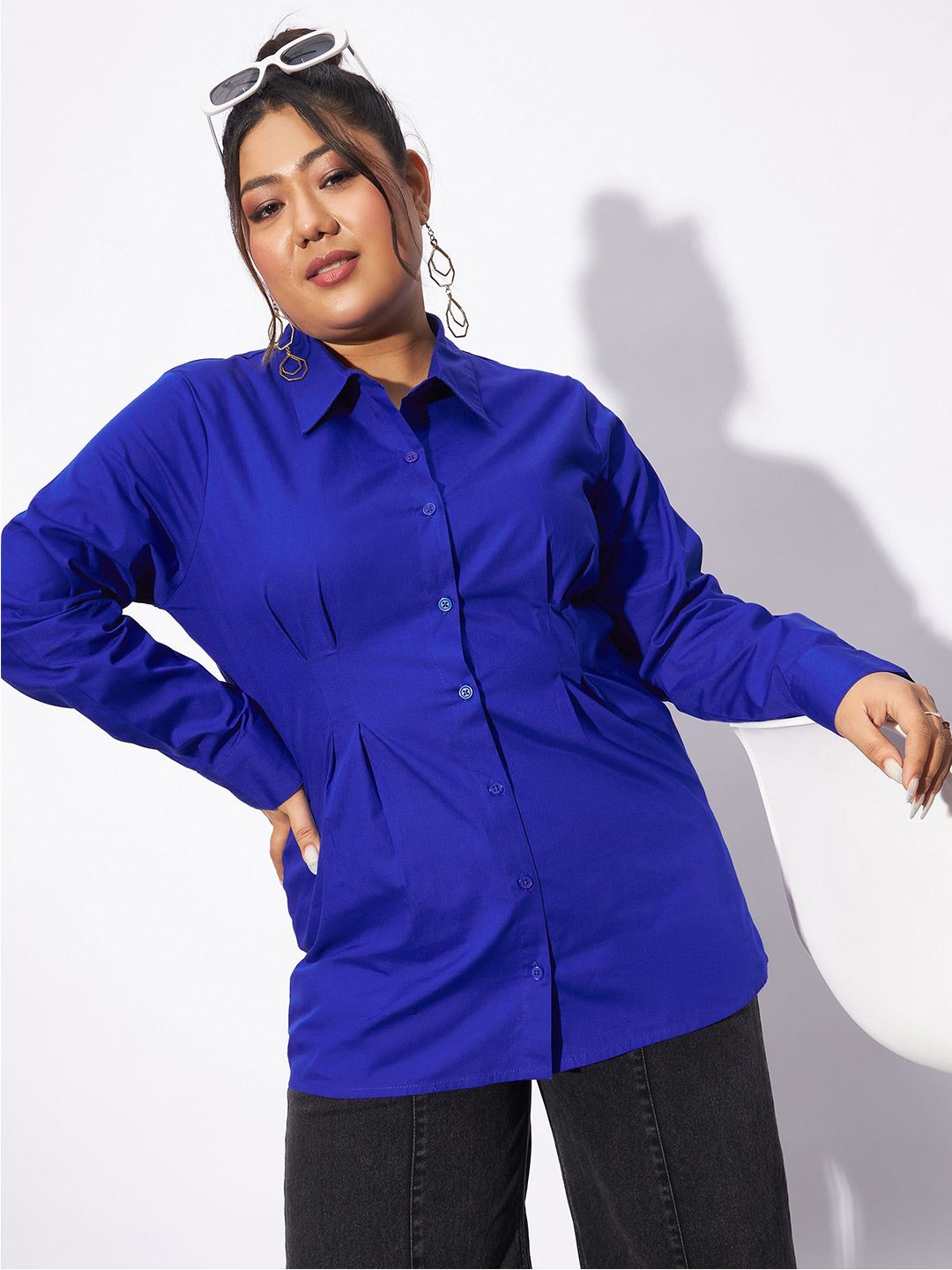 SASSAFRAS Curve Plus Size Pure Cotton Casual Shirt