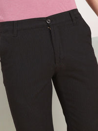 The Indian Garage Co Men Black Slim Fit Easy Wash Trousers