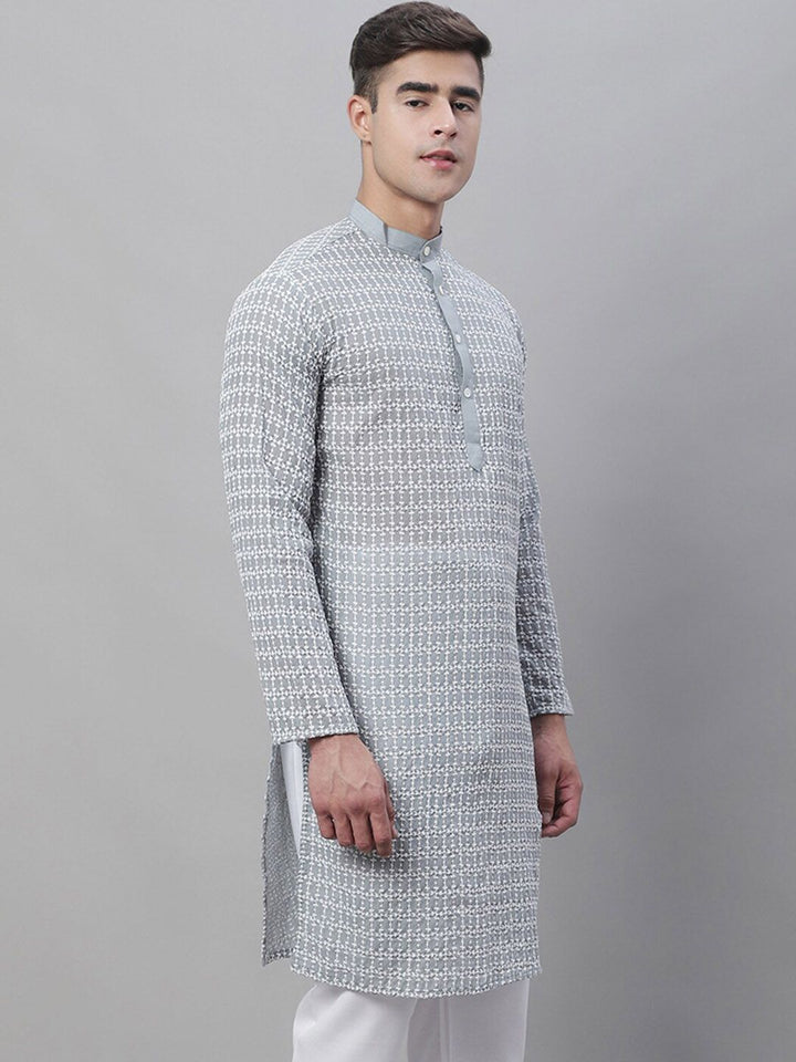 SOJANYA Geometric Embroidered Thread Work Pure Cotton Kurta