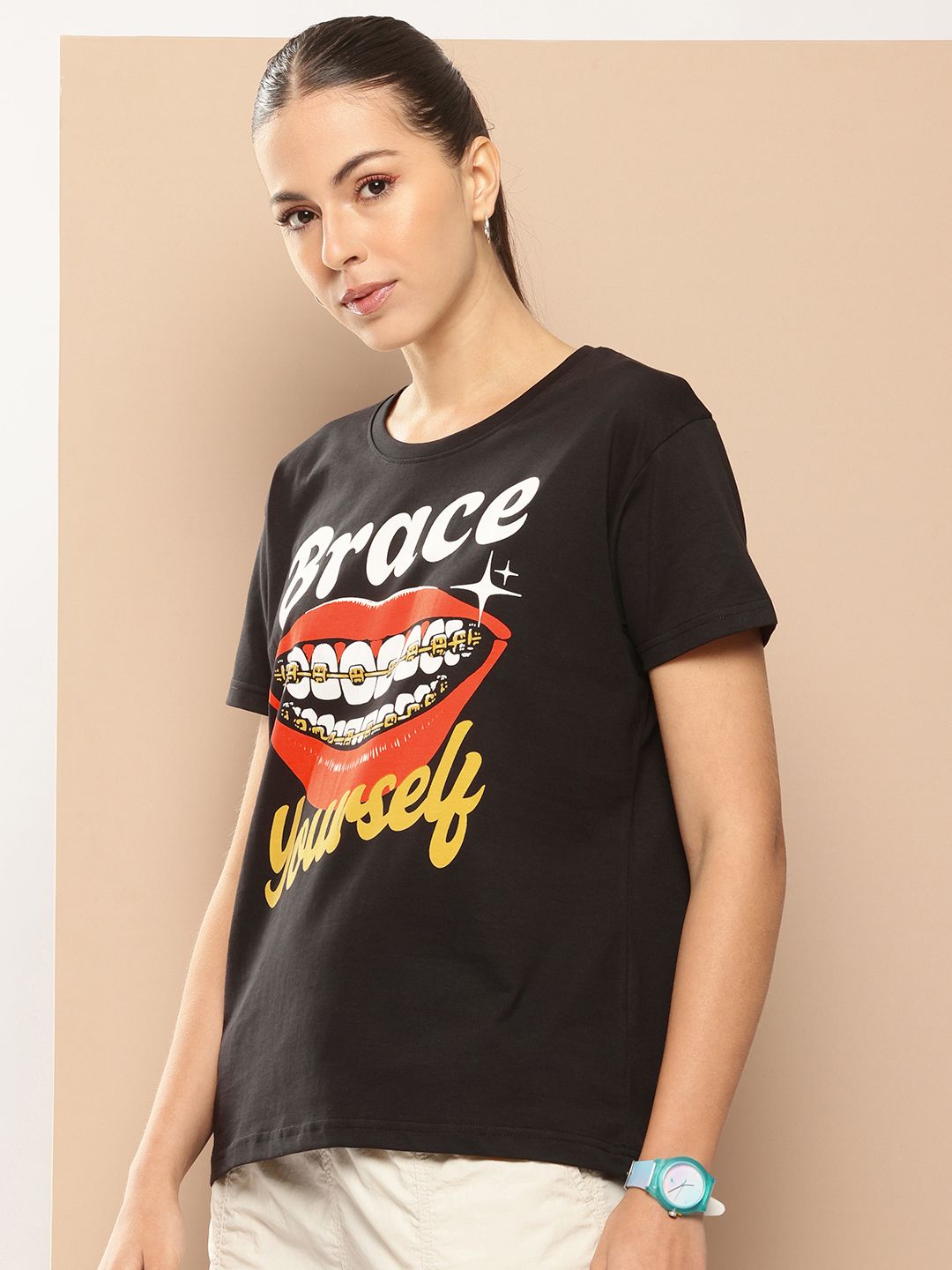 Difference of Opinion Printed Pure Cotton Boxy T-shirt