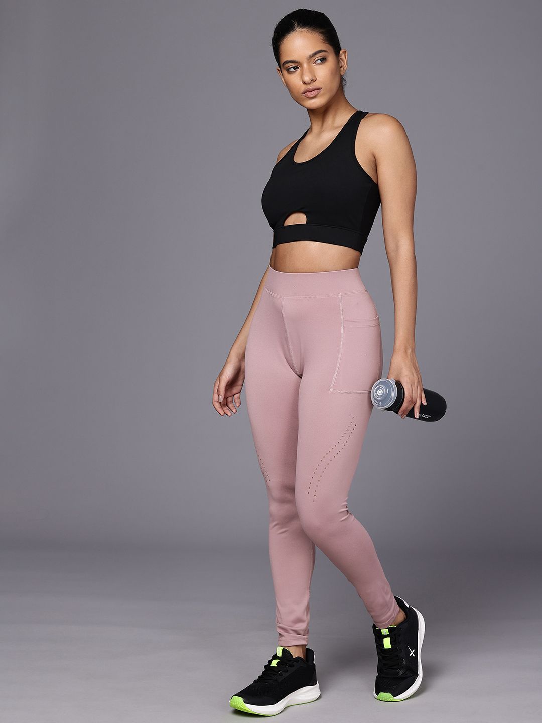 HRX by Hrithik Roshan Women PERFORMANCEBONDED Rapid-Dry Running Tights AW24_W_TG_KRS002_03