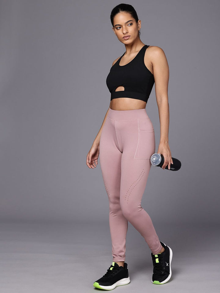 HRX by Hrithik Roshan Women PERFORMANCEBONDED Rapid-Dry Running Tights AW24_W_TG_KRS002_03