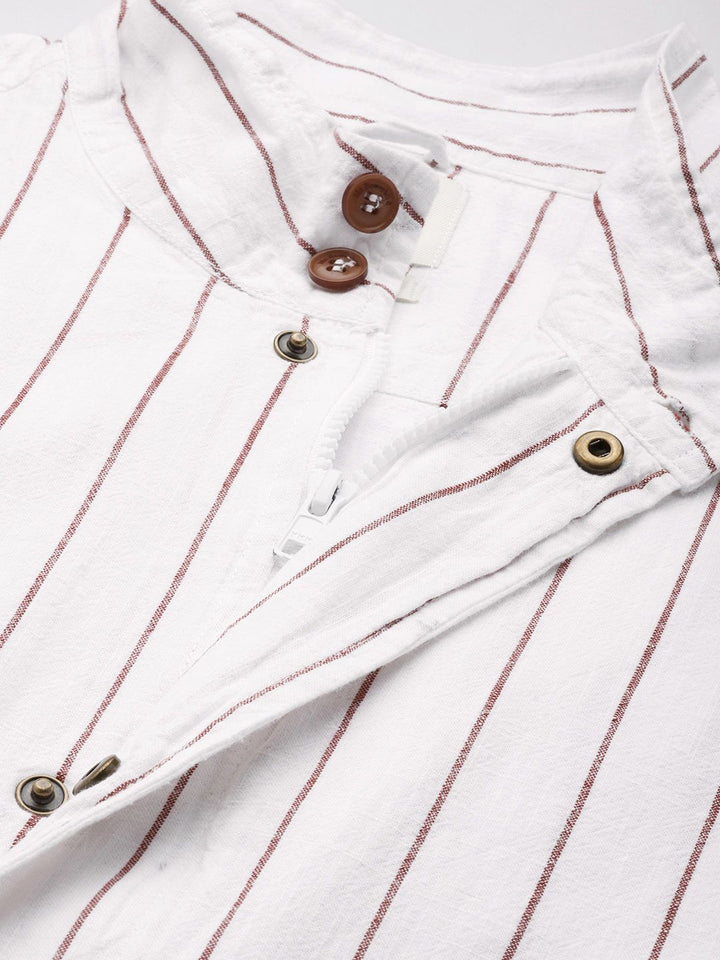 Mr Bowerbird Stand Collar Striped Bomber Jacket
