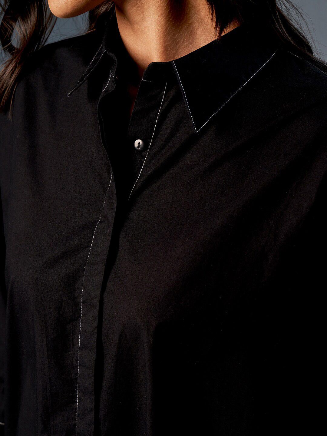 AND Shirt Collar Cotton Shirt Style Top