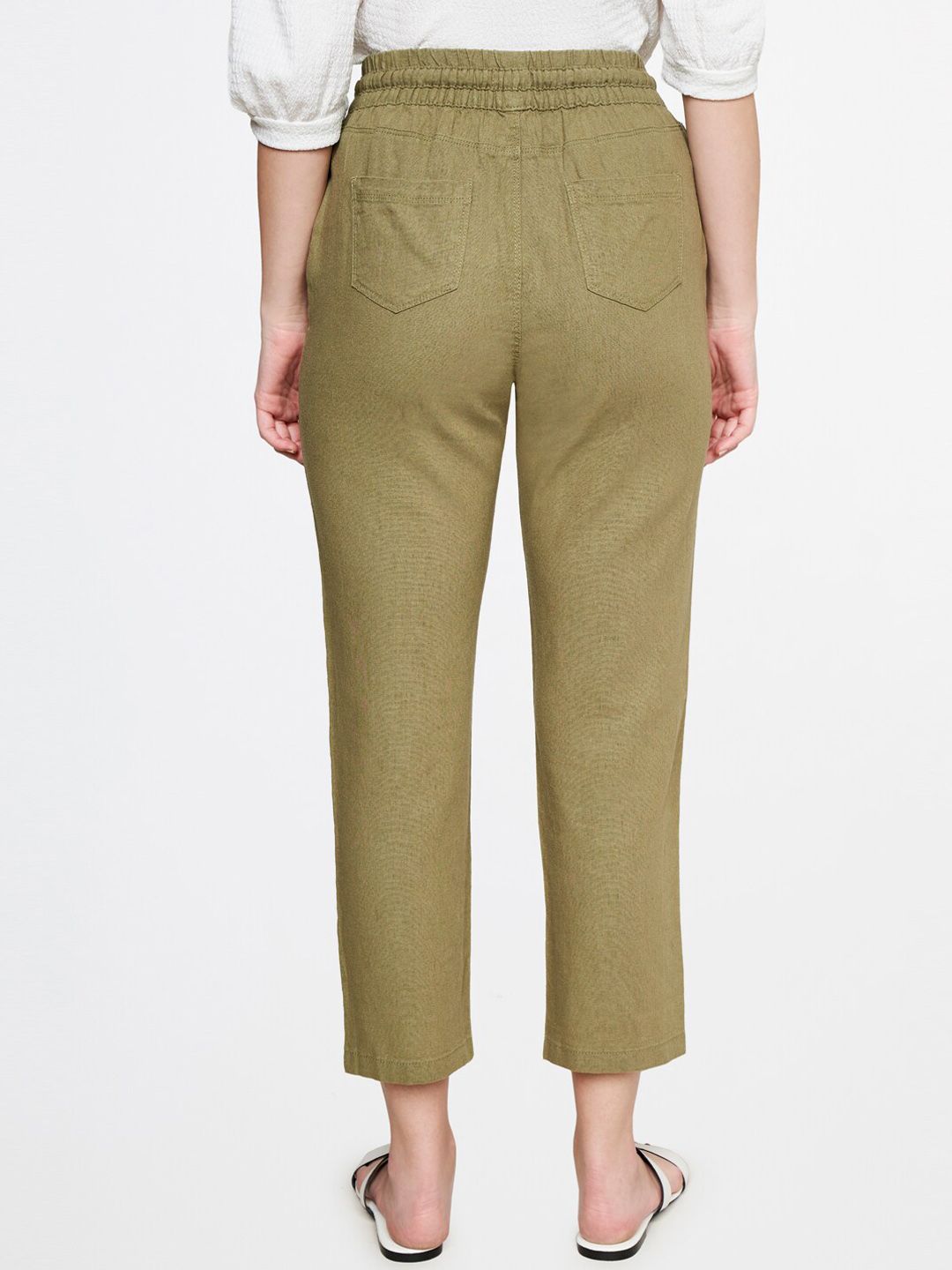 AND Women Mid Rise Tapered Fit Trousers