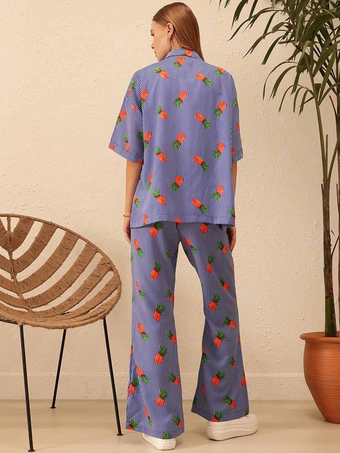STREET 9 Printed Shirt Collar Shirt With Trousers Co-Ords