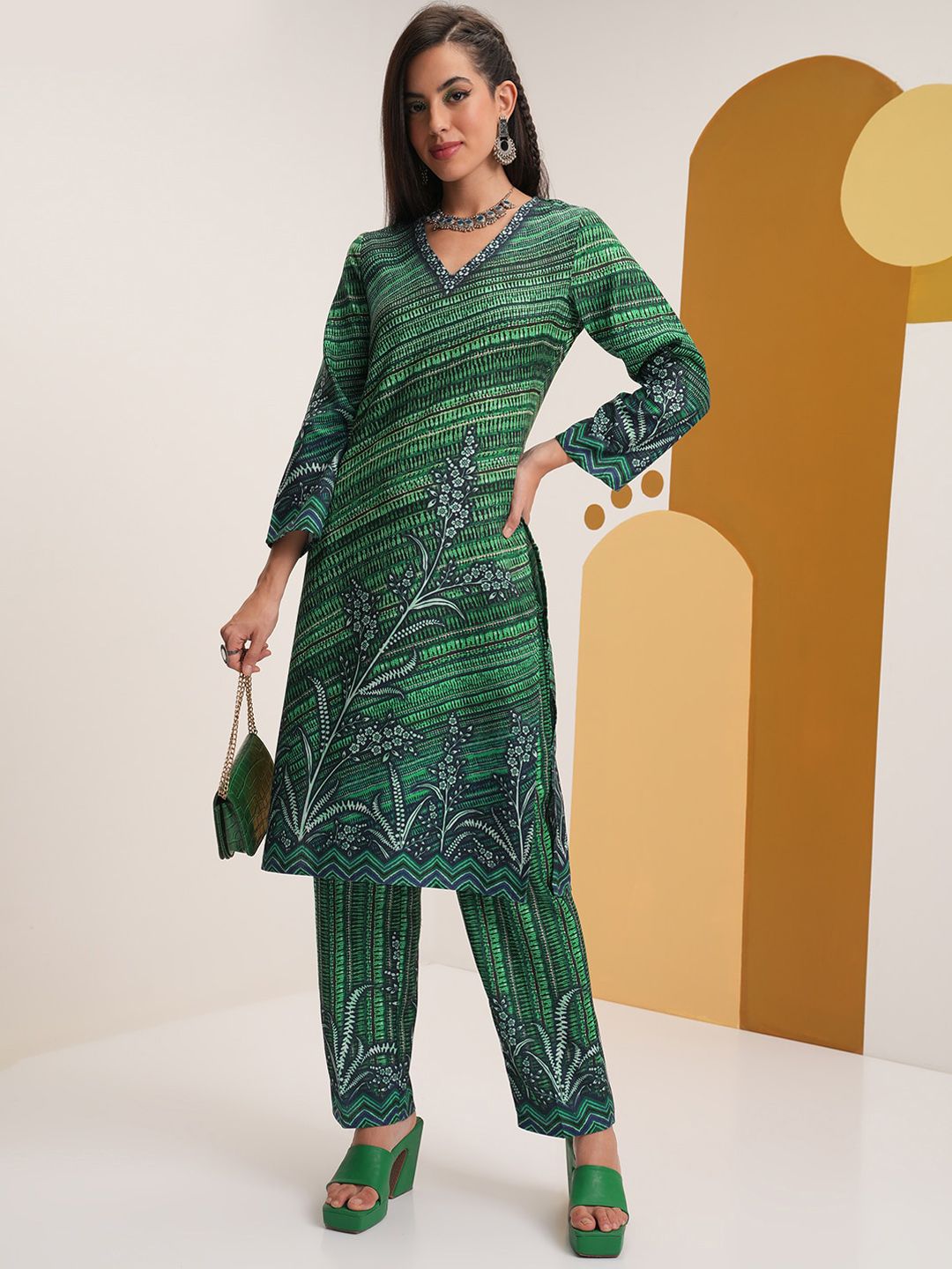Vishudh Winter Regular Straight Kurta With Elasticated Trousers