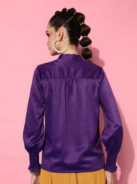 STREET 9 Women Purple Casual Shirt
