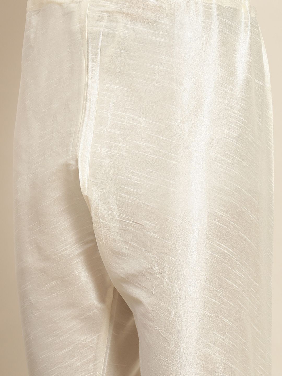 SOJANYA Men Cream-Coloured Kurta with Churidar
