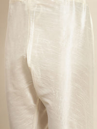 SOJANYA Men Cream-Coloured Kurta with Churidar
