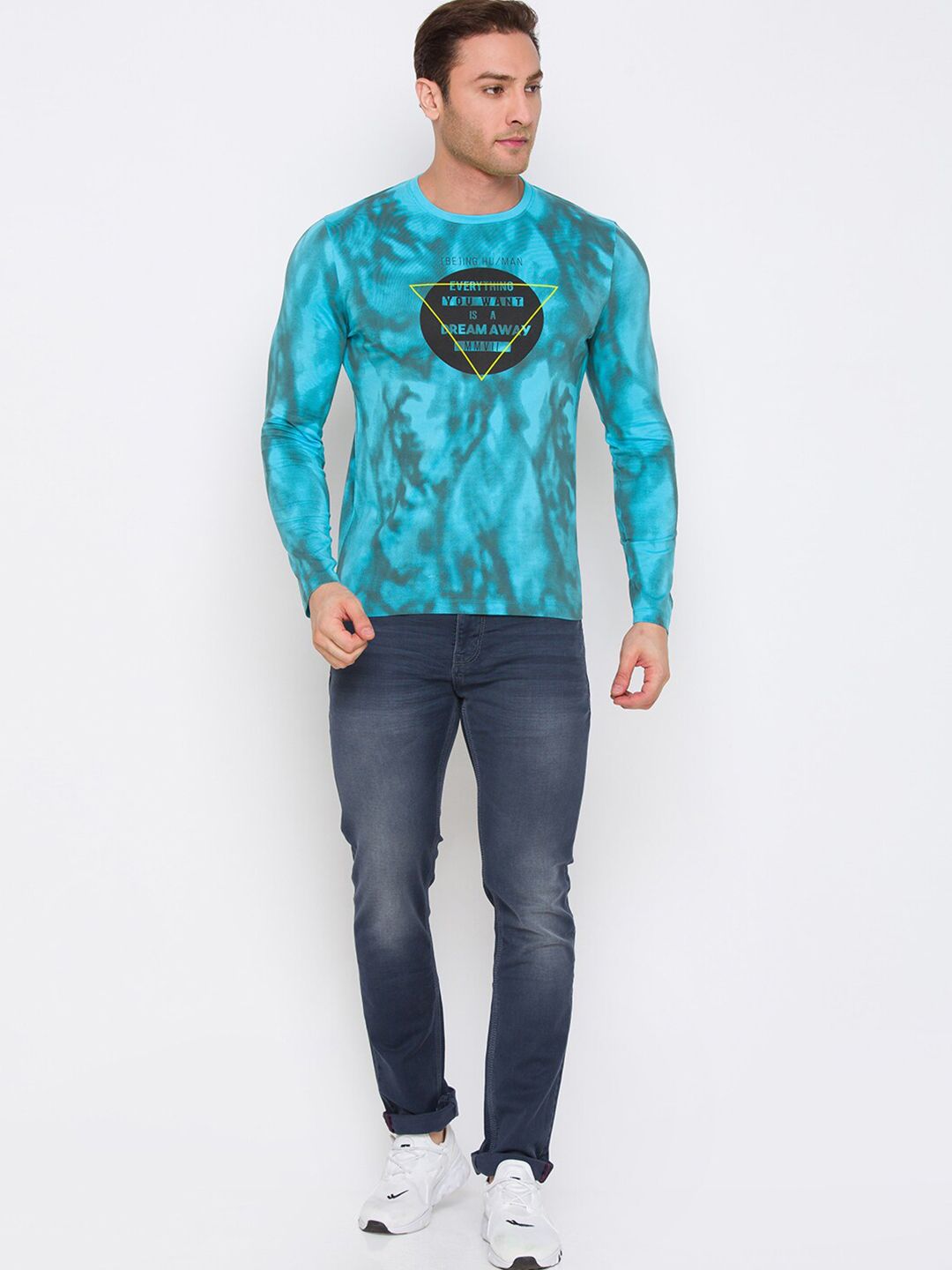Being Human Men Blue Printed T-shirt