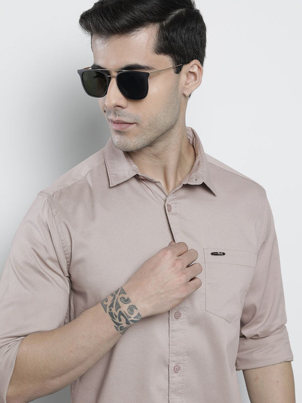 The Indian Garage Co Men Grey Solid Comfort Fit Casual Shirt