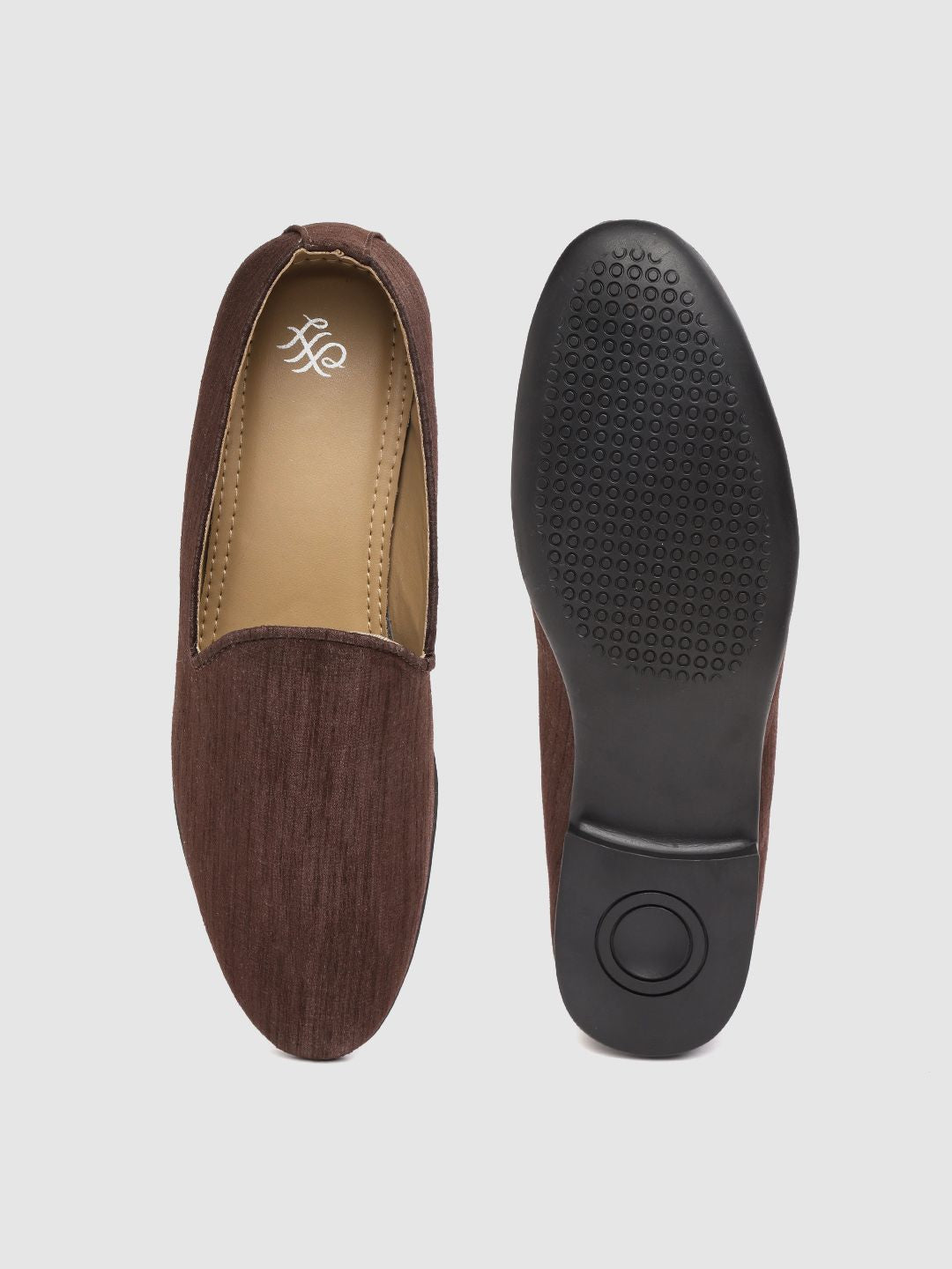 House of Pataudi Men Coffee Brown Solid Loafers