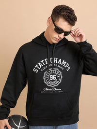 HIGHLANDER Typography Printed Hooded Oversized Sweatshirt