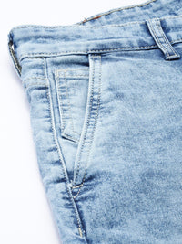 The Indian Garage Co Men Blue Slim Fit Low Distress Light Fade Stretchable Jeans