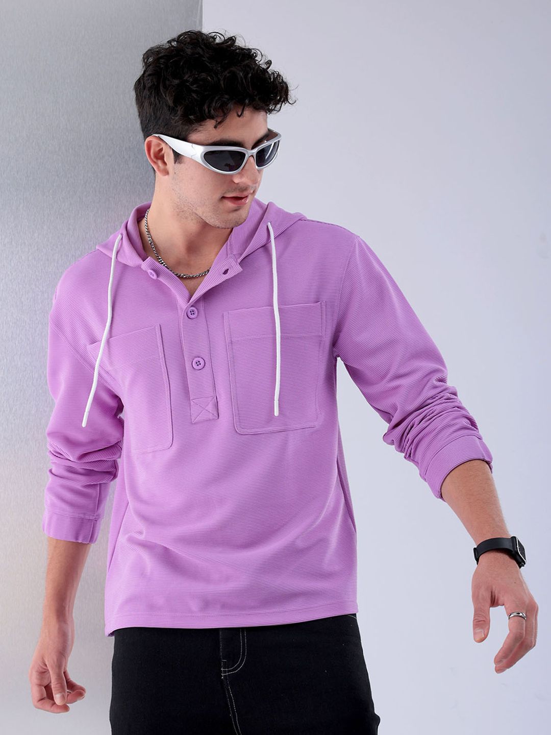 The Indian Garage Co Regular Fit Hood Neck Long Sleeves Casual Shirt