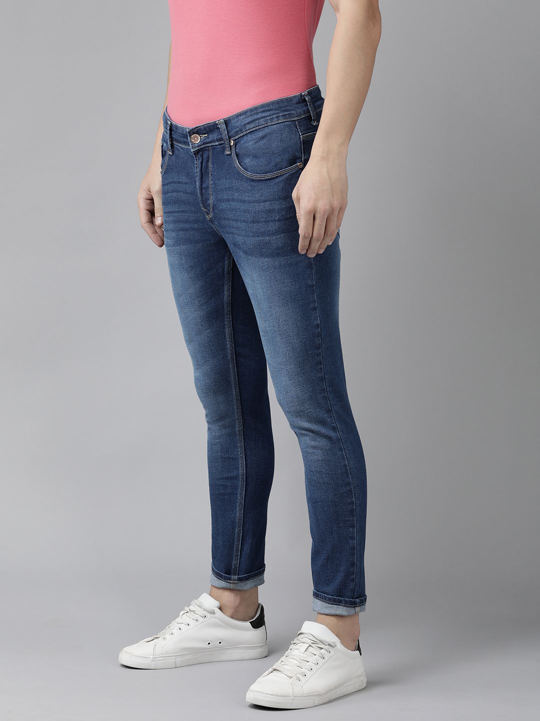 SPYKAR Men Kano Slim Fit Heavy Fade Stretchable Jeans