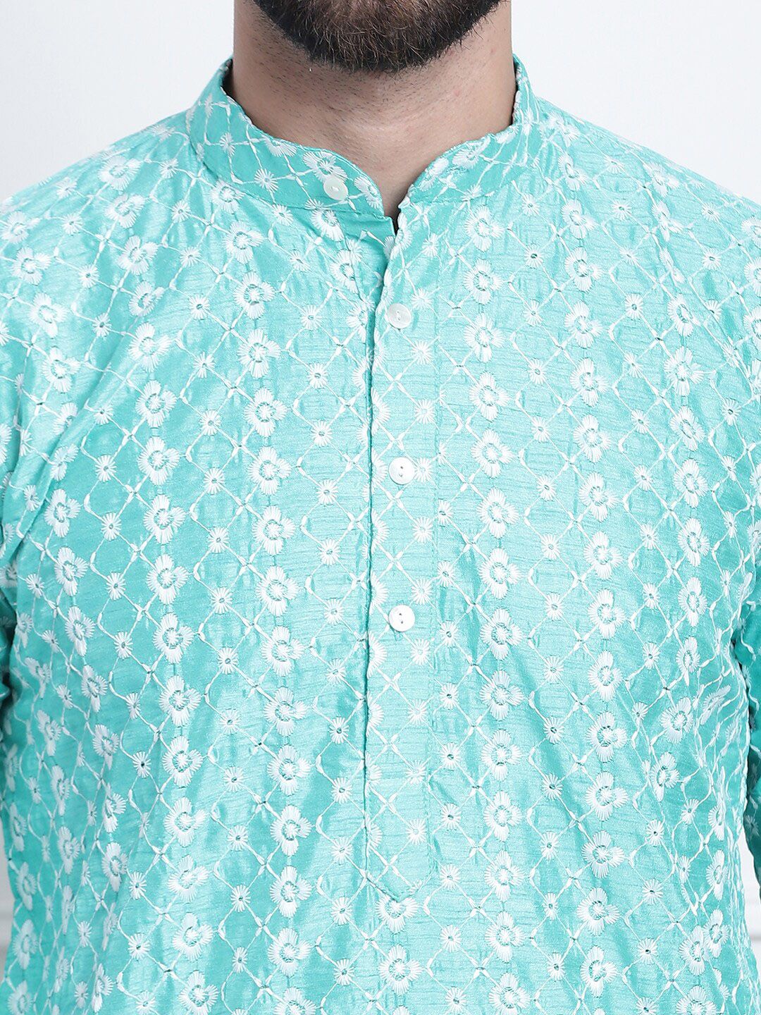 SOJANYA Kurta Kolar Mandarin Sulam Bunga