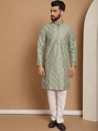Anouk Sulam Kurta Lurus Dengan Churidar