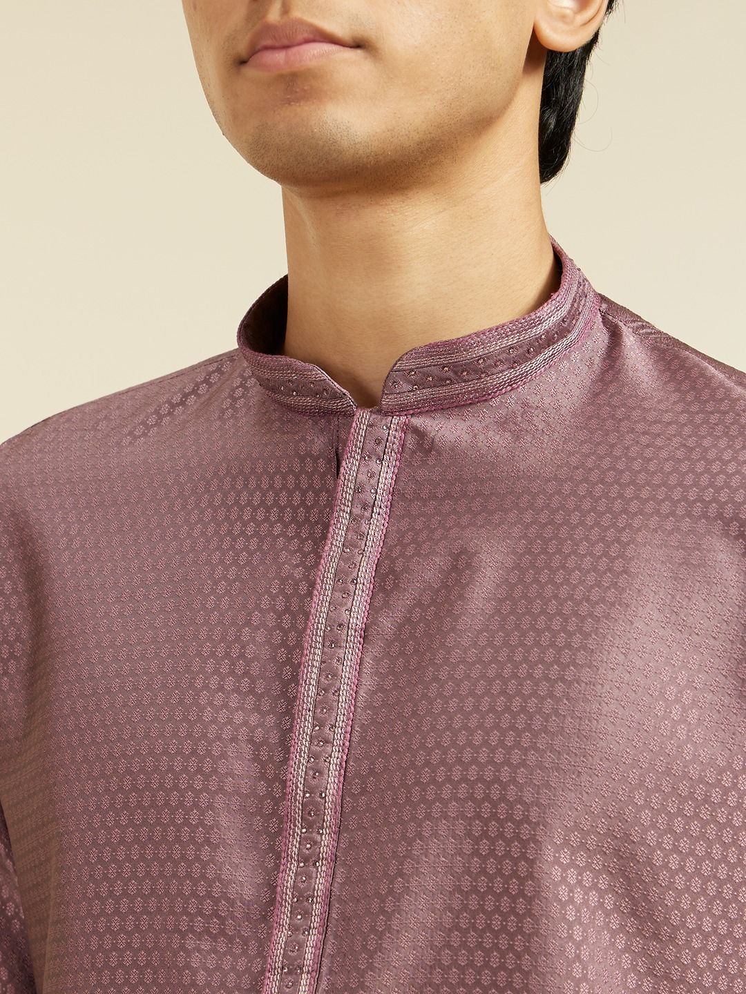 Diwas by Manyavar Ethnic Motifs Self Design Mandarin Collar Straight Kurta