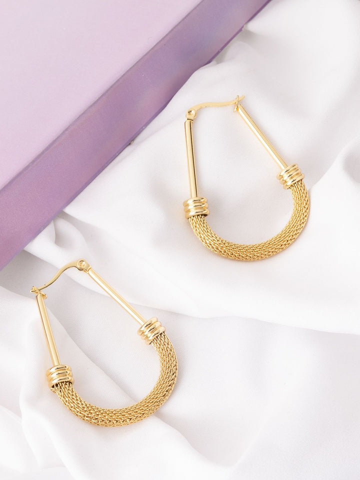 VOGUE PANASH Stainless Steel 18K Gold-Plated Contemporary Drop Earrings