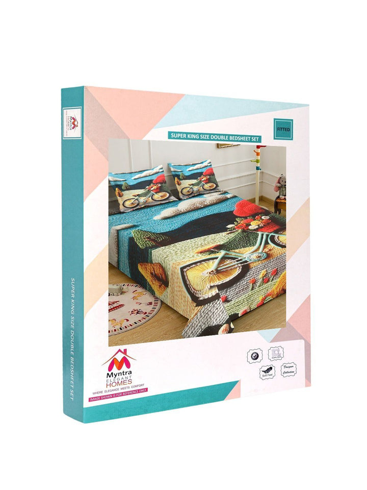 Myntra Elegant Homes Pelbagai Warna 400 TC Cadar Katil King dengan 2 Sarung Bantal