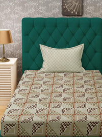 Cadar Bujang KLOTTHE Beige Geometric Cotton